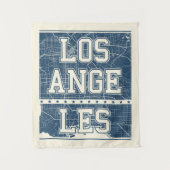 Los Angeles, Californië | Blauwe stadskaart Wandkleed (Voorkant)