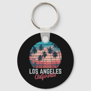 Los Angeles Californië Bomen Retro Zomer Vakantie Sleutelhanger