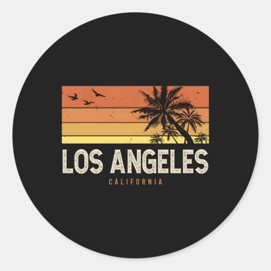Los Angeles Californië Ca Palms Ronde Sticker (Voorkant)