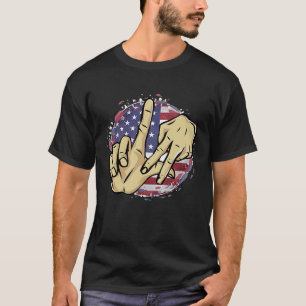 Los Angeles Californië Chicano USA Vlag LA LA Hand T-shirt