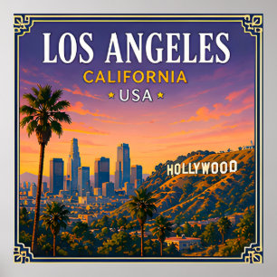 🌴 Los Angeles Californië Herinnering Van Hollywoo Poster