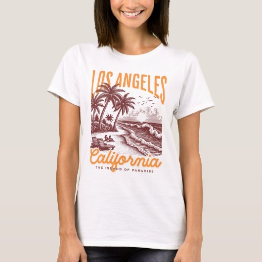 Los Angeles Californië, het eiland van het paradij T-shirt (Voorkant)