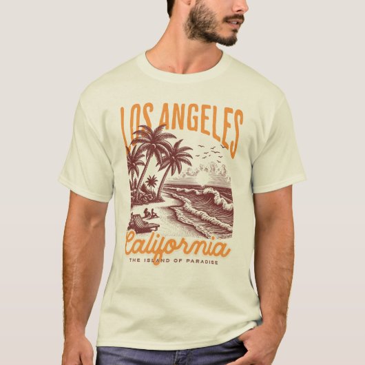 Los Angeles Californië, het eiland van het paradij T-shirt (Voorkant)