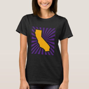Los Angeles Californië Paarse en gele kleur Bur T-shirt