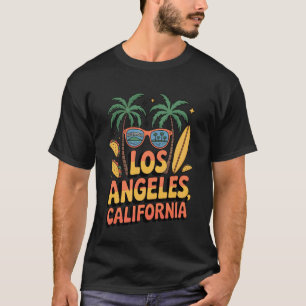 Los Angeles Californië Palmbomen Surfplank Aandenk T-shirt