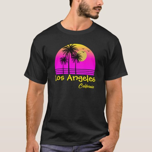 Los Angeles Californië Retro Sunset T-shirt (Voorkant)