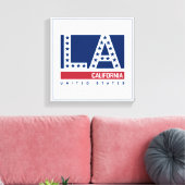 Los Angeles, Californië | Rode, witte en blauwe sk Canvas Afdruk (Insitu (Woonkamer))