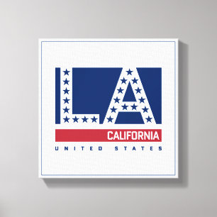 Los Angeles, Californië   Rode, witte en blauwe sk Canvas Afdruk