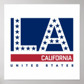Los Angeles, Californië | Rode, witte en blauwe sk Poster (Voorkant)