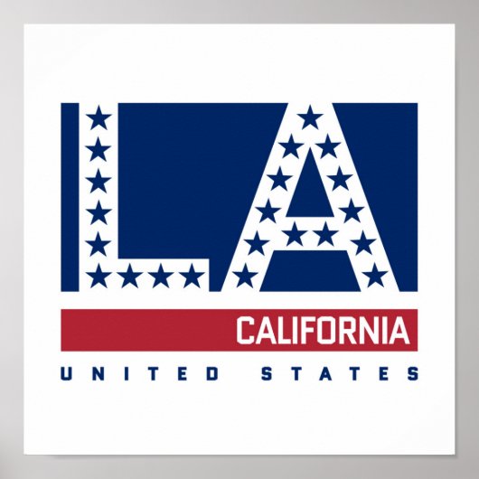 Los Angeles, Californië | Rode, witte en blauwe sk Poster (Voorkant)