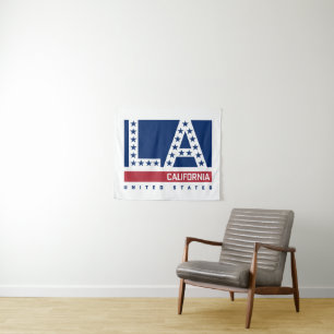 Los Angeles, Californië Rode, witte en blauwe sk Wandkleed
