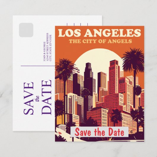 Los Angeles, Californië Save The Date (Voorkant / Achterkant)