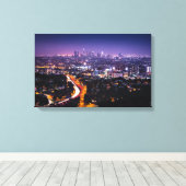 Los Angeles, Californië Skyline 's nachts Canvas Afdruk (Insitu (Houten vloer))
