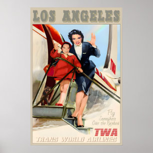 Los Angeles Californië TWA Trans World Airlines Poster