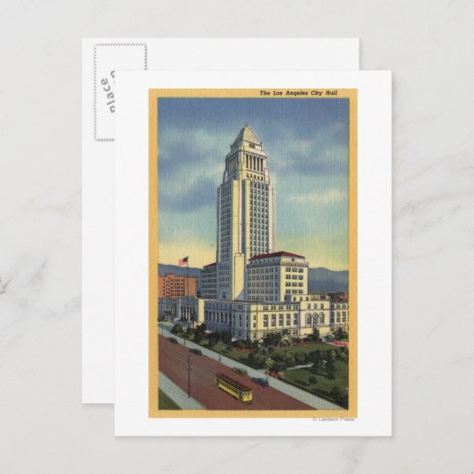 Los Angeles, Californië-Uitzicht van het stadhuis Briefkaart (Voorkant / Achterkant)