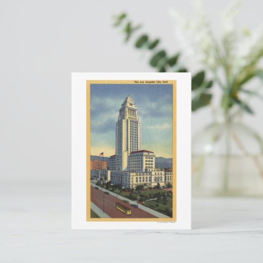 Los Angeles, Californië-Uitzicht van het stadhuis Briefkaart (Staand voorkant)