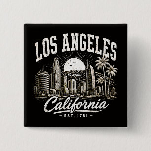 Los Angeles Californië Vierkante Button 5,1 Cm