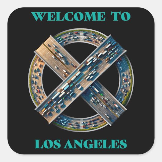 Los Angeles Californië Vierkante Sticker (Voorkant)