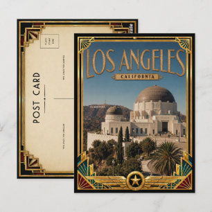 Los Angeles Californië Vintage Art Deco Gouden Tij Briefkaart