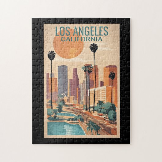 Los Angeles, Californië vintage illustratie, Legpuzzel (Verticaal)