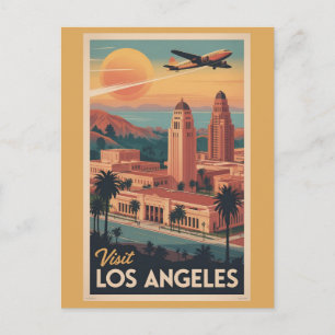 Los Angeles Californië Vintage Stadsgezicht Briefkaart