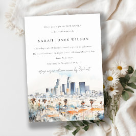 Los Angeles, Californië Waterverf Baby shower Kaart