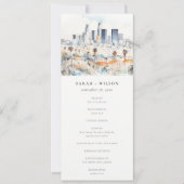 Los Angeles Californië Waterverf huwelijksprogramm Kaart (Voorkant)