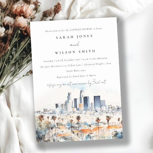 Los Angeles, Californië Waterverf Koppels Douche Kaart