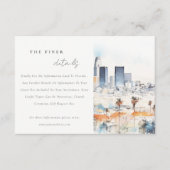 Los Angeles, Californië Waterverf Wedding Details Informatiekaartje (Voorkant)