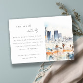 Los Angeles, Californië Waterverf Wedding Details Informatiekaartje
