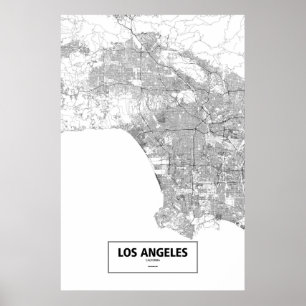 Los Angeles, Californië (zwart op wit) Poster