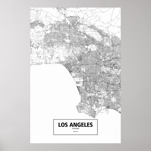Los Angeles, Californië (zwart op wit) Poster (Voorkant)