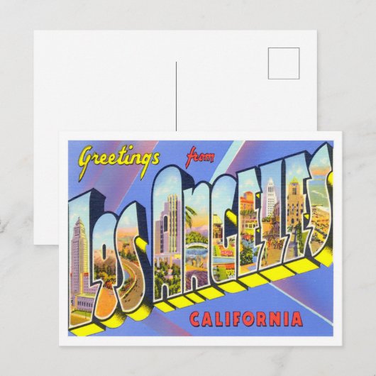Los Angeles, Californische  Big Letters Briefkaart (Voorkant / Achterkant)