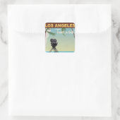 Los angeles  camerastrandreisposter vierkante sticker (Tas)