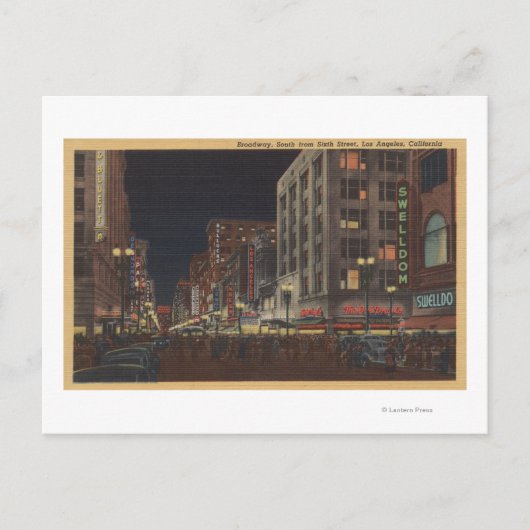 Los Angeles, CASouth Uitzicht of Broadway vanaf 6t Briefkaart (Voorkant)