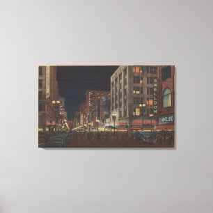 Los Angeles, CASouth Uitzicht of Broadway vanaf 6t Canvas Afdruk