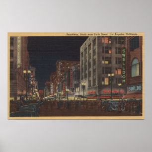 Los Angeles, CASouth Uitzicht of Broadway vanaf 6t Poster