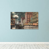 Los Angeles, CAStreet-Uitzicht van Broadway op Canvas Afdruk (Insitu (Houten vloer))