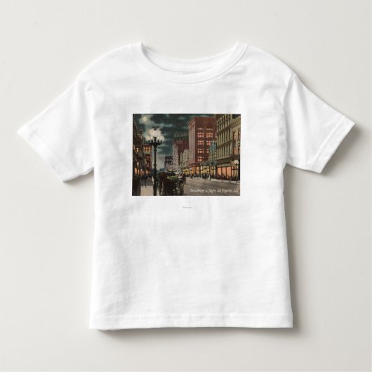 Los Angeles, CAStreet-Uitzicht van Broadway op Kinder Shirts (Voorkant)