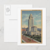Los Angeles, CAView of City Hall en Cable Car Briefkaart (Voorkant / Achterkant)