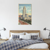 Los Angeles, CAView of City Hall en Cable Car Canvas Afdruk (Insitu (Slaapkamer))