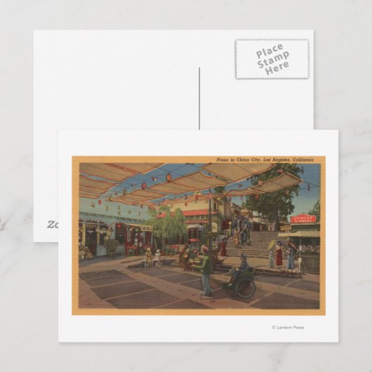 Los Angeles, CAView of Plaza in China Briefkaart (Voorkant / Achterkant)
