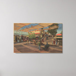 Los Angeles, CAView of Plaza in Chinatown Canvas Afdruk