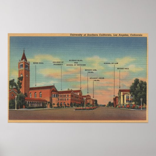 Los Angeles, CAView of U.S.C. Campus Poster (Voorkant)