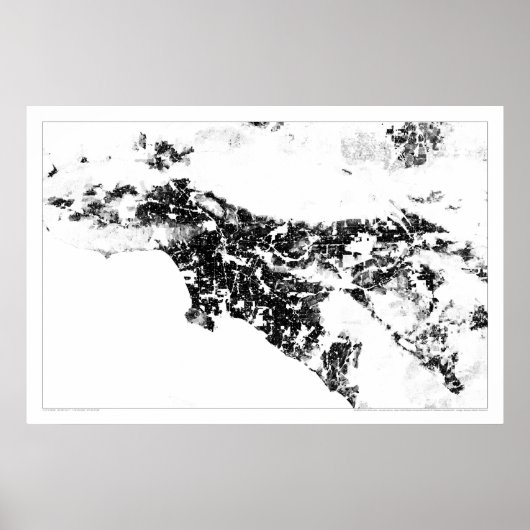 Los Angeles Census Dotmap Poster (Voorkant)