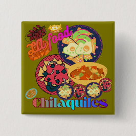 Los Angeles Chilaquiles olijf Vierkante Button 5,1 Cm