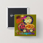 Los Angeles Chilaquiles olive Vierkante Button 5,1 Cm (Voorkant /achterkant)