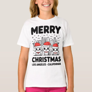 Los Angeles City California Merry Christmas Vereni T-shirt