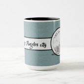 Los Angeles City Elegant Black Grey Ringer 15oz Mok (Midden)