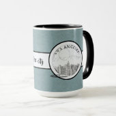 Los Angeles City Elegant Black Grey Ringer 15oz Mok (Voorkant rechts)